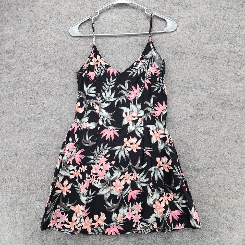 Divided H&M Dress Womens 6 Sleeveless V Neck Black Floral Sundress
